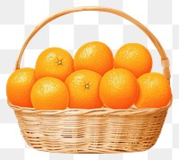PNG Fruit in basket plant food white background.