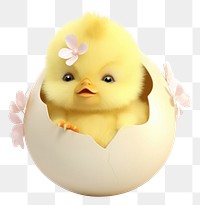 PNG  Chubby round baby chick animal egg bird.