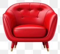 PNG Red armchair furniture white background comfortable.