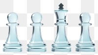 PNG 3d transparent glass style of chess game white background intelligence.