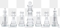 PNG 3d transparent glass style of chess white game intelligence.