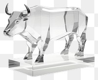 PNG 3d transparent glass style of bull livestock mammal animal.