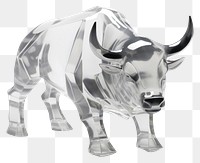 PNG 3d transparent glass style of bull livestock mammal cattle.