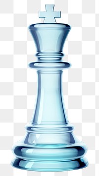 PNG 3d transparent glass style of king giant chess game white background intelligence.