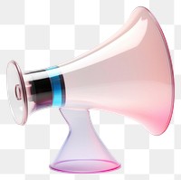 PNG 3d transparent glass style of megaphone white background electronics technology.