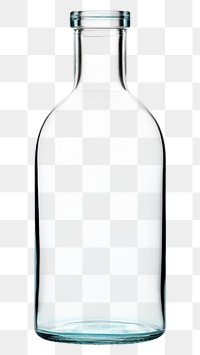 PNG 3d transparent glass style of vintage water bottle drink vase white background.