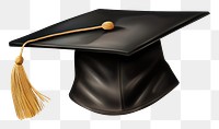 PNG Graduation cap flaoting in the air black intelligence achievement.