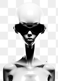 PNG An alien glasses black white.