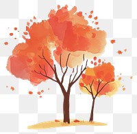 PNG Cute fall tree illustration plant creativity outdoors.