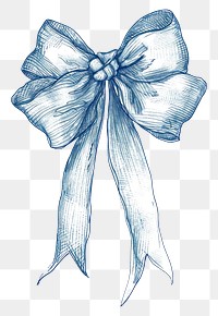 PNG  Antique of bow drawing sketch blue.