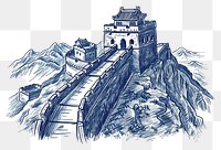 PNG  Antique of great wall of chinese drawing sketch ancient.