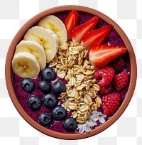 PNG Acai bowl food strawberry blueberry.