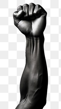 PNG A man raising a fist finger black hand.