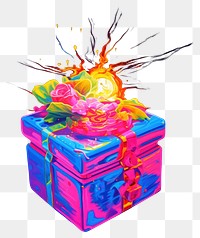 PNG  A giftbox illuminated celebration creativity. AI generated Image by rawpixel.