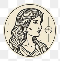 PNG Greek woman icon portrait drawing sketch.