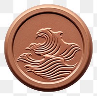 PNG Wave Seal Wax Stamp circle shape white background.
