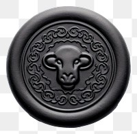 PNG Black sheep Seal Wax Stamp circle shape craft.