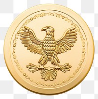 PNG Gold eagle Seal Wax Stamp circle shape money.