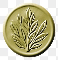 PNG Seal Wax Stamp olive leaf locket white background accessories.