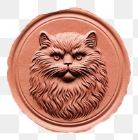 PNG Seal Wax Stamp Persian cat mammal animal craft.