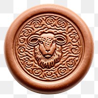 PNG Sheep Seal Wax Stamp circle craft shape.