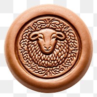 PNG Sheep Seal Wax Stamp circle craft shape.