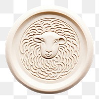 PNG Sheep Seal Wax Stamp circle shape craft.