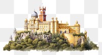 PNG National Palace of Pena near Sintra architecture building castle. AI generated Image by rawpixel.
