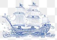 PNG Ship porcelain vehicle drawing.