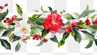 PNG Winterberry and Camellia flower nature plant.
