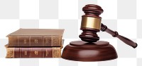PNG Photo of a wooden judge gavel on a law book publication courthouse bookshelf. AI generated Image by rawpixel.
