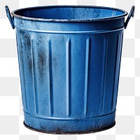 PNG Blue recycle bin bucket white background container.