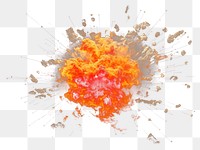 PNG Fireball shot explosion black background destruction.