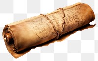 PNG Opened vintage scroll brown white background cylinder.