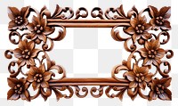 PNG A flower frame wood art white background. AI generated Image by rawpixel.
