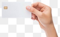 PNG  A hand carry a credit card white background electronics technology.