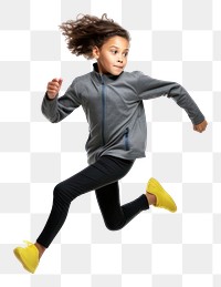 PNG  An eight year old wearing modern sport cloth running recreation jumping sports.