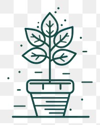 PNG  Plant icon green line illustrated. AI generated Image by rawpixel.