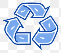 PNG  Recycle icon symbol line blue. AI generated Image by rawpixel.
