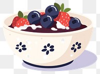 PNG Flat design Acai bowl blueberry dessert fruit.