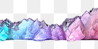 PNG Rock border crystal mineral white background.