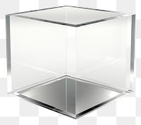 PNG Cuboid glass white background simplicity.