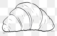 PNG Croissant sketch line white background.