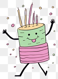 PNG Birthday cake drawing sketch celebration.