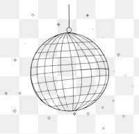 PNG A disco ball sphere sketch line.