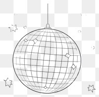 PNG A disco ball sphere sketch doodle.