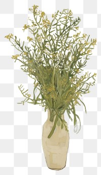 PNG Rosemary bouquet flower painting plant. AI generated Image by rawpixel.