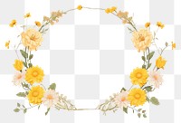 PNG  Yellow flower frame pattern plant accessories. AI generated Image by rawpixel.