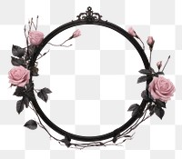 PNG  Black rose frame jewelry flower plant. AI generated Image by rawpixel.