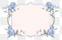 PNG  Blue rose frame pattern flower plant. AI generated Image by rawpixel.